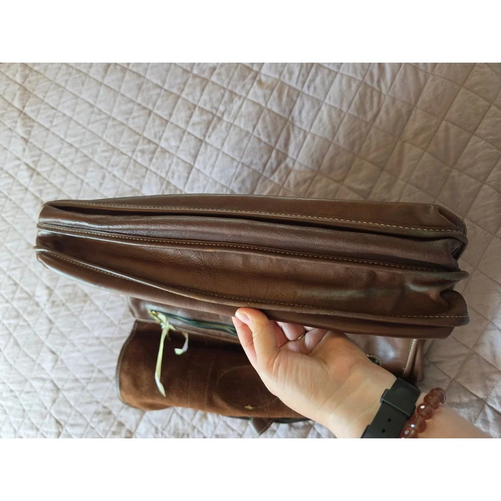 Willis & Geiger VTG Heritage Preppy Officecore Brown Leather Pockets Briefcase